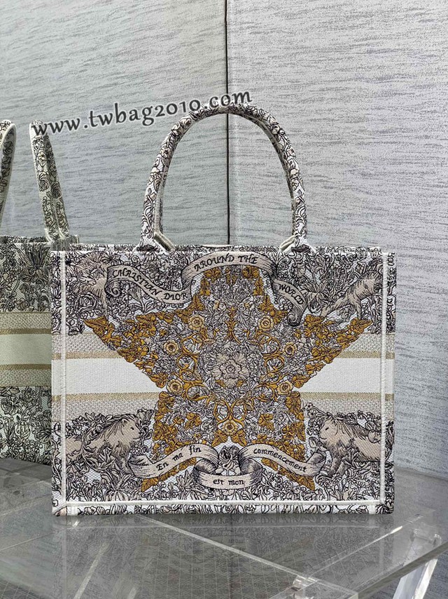 Dior专柜新款迪奥顶级原单中号Tote25早春圣诞限定款幸运星手提托特包 djfk1158